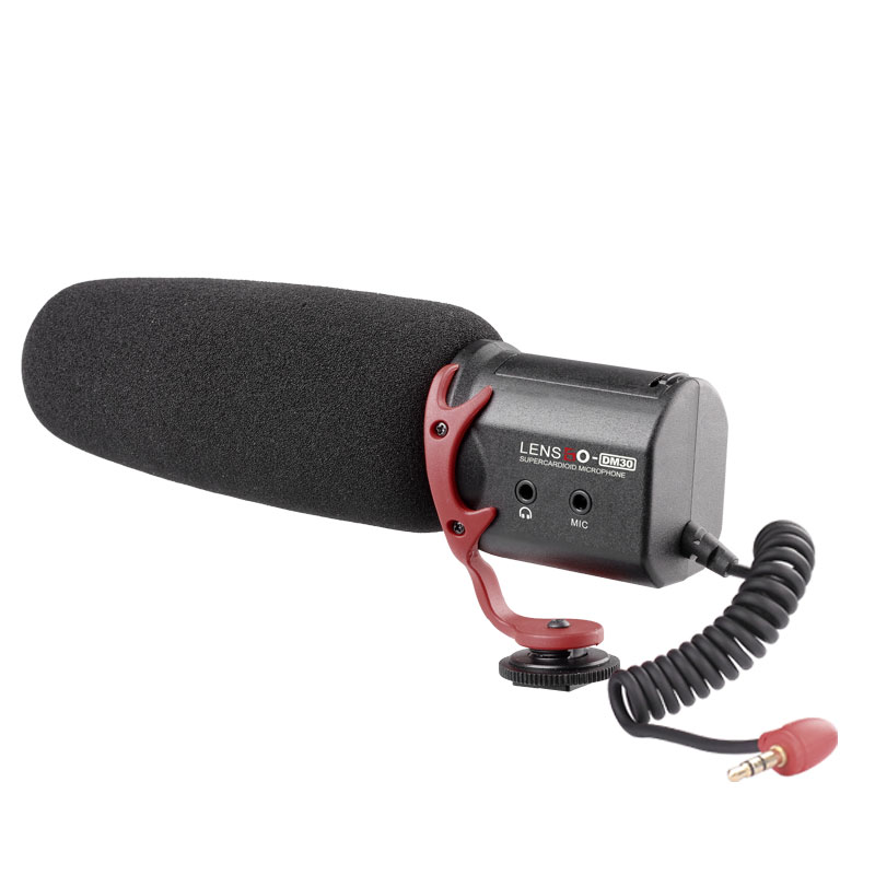 LENSGODM30 Camera-Mount Broadcast Shotgun Microphone Can be an External Microphone