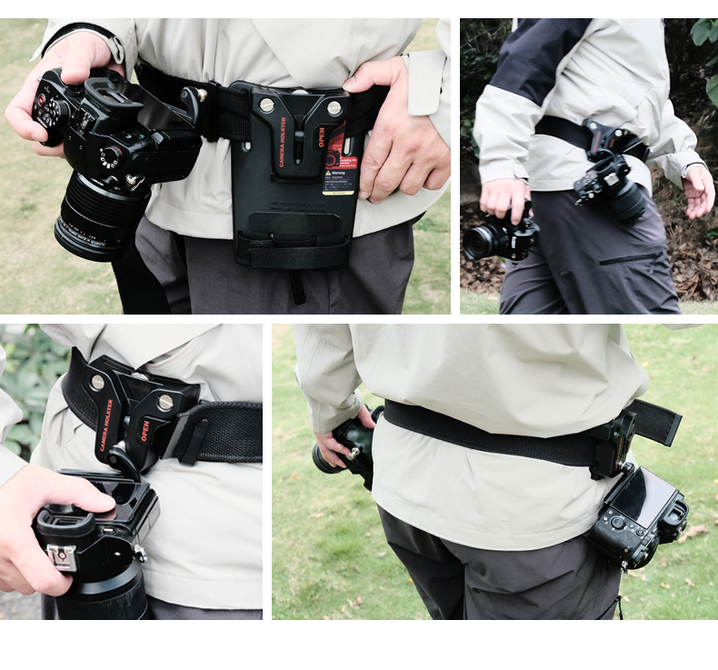 LYNCA Single Camera Waist Holster with Locking Carabiner - Compatible with DSLR/Mirrorless Cameras for Wedding, Street, Sports Photography (bcamerab 50D)
